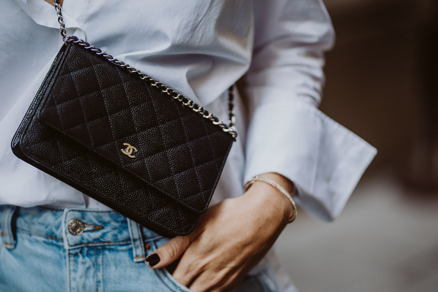 Chanel wallet on a chain, caviar leather | Bikinis & Passports