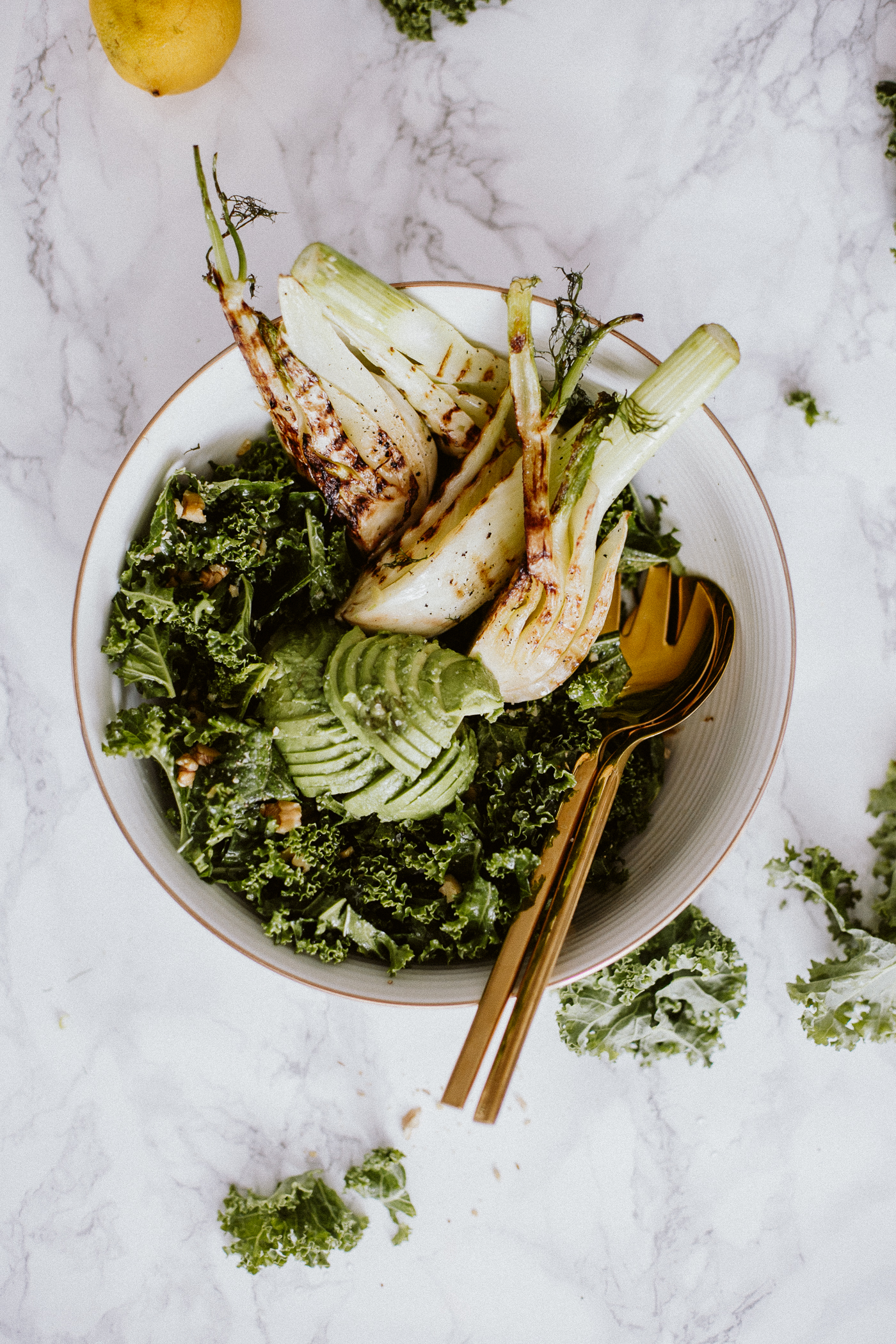 Winter Kale Salad with Grilled Fennel Recipe | Bikinis & Passports