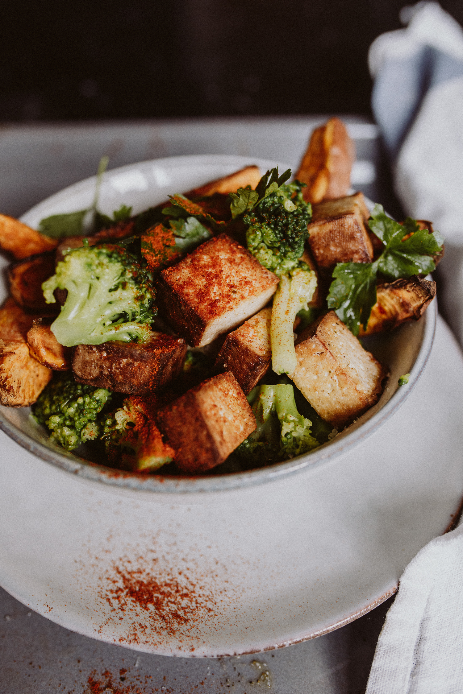 Recipe: Broccoli & Sweet Potato Tofu Bowl | Bikinis & Passports