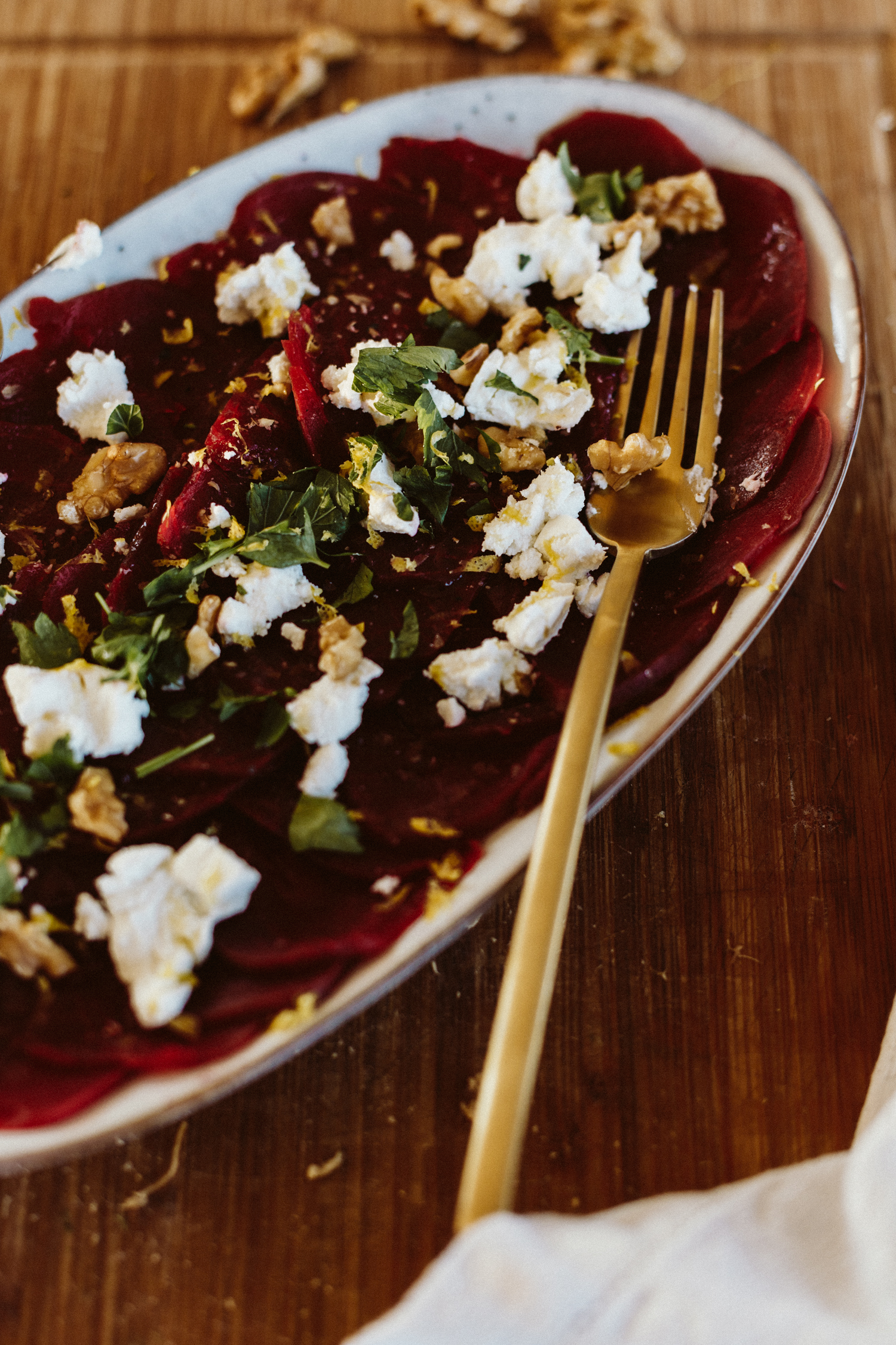 Beetroot Carpaccio with Goat Cheese Recipe - Bikinis & Passports