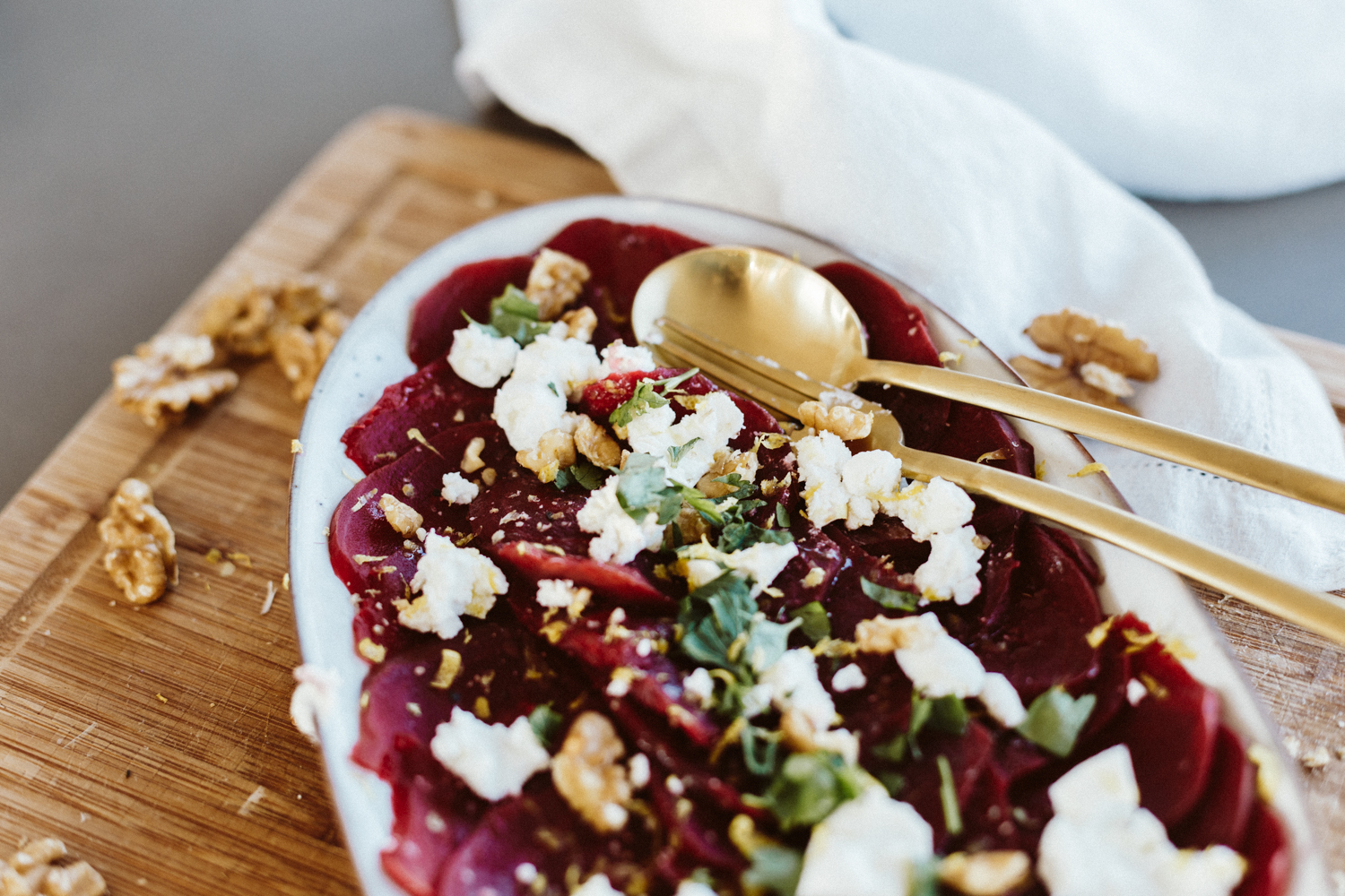 Beetroot Carpaccio with Goat Cheese Recipe - Bikinis & Passports