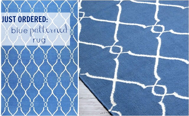 blue patterned rug