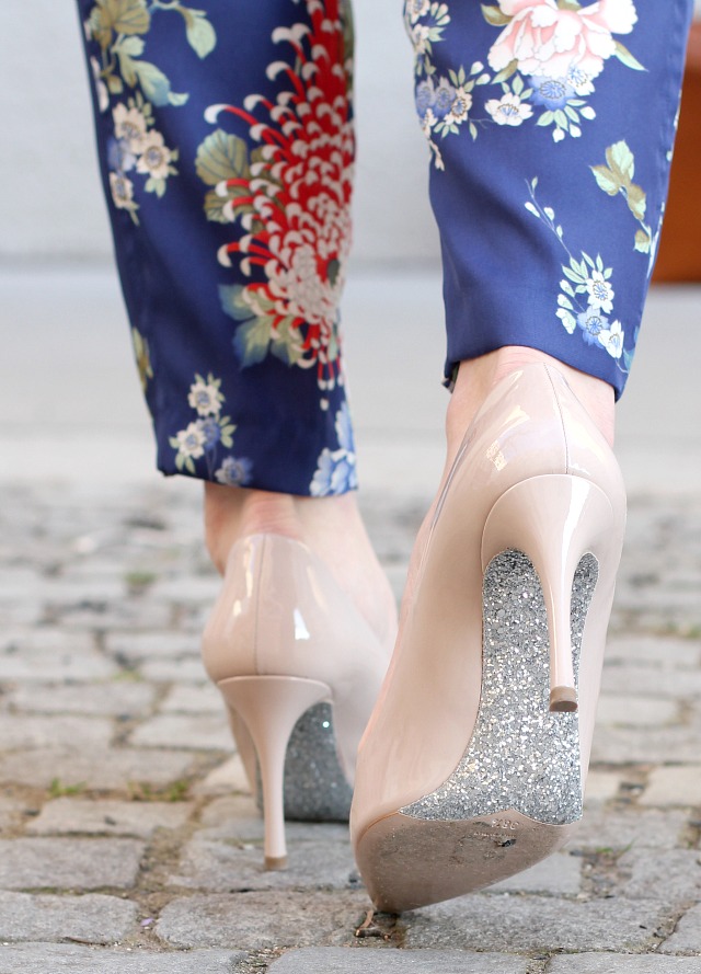 miu miu nude patent leather glitter heels