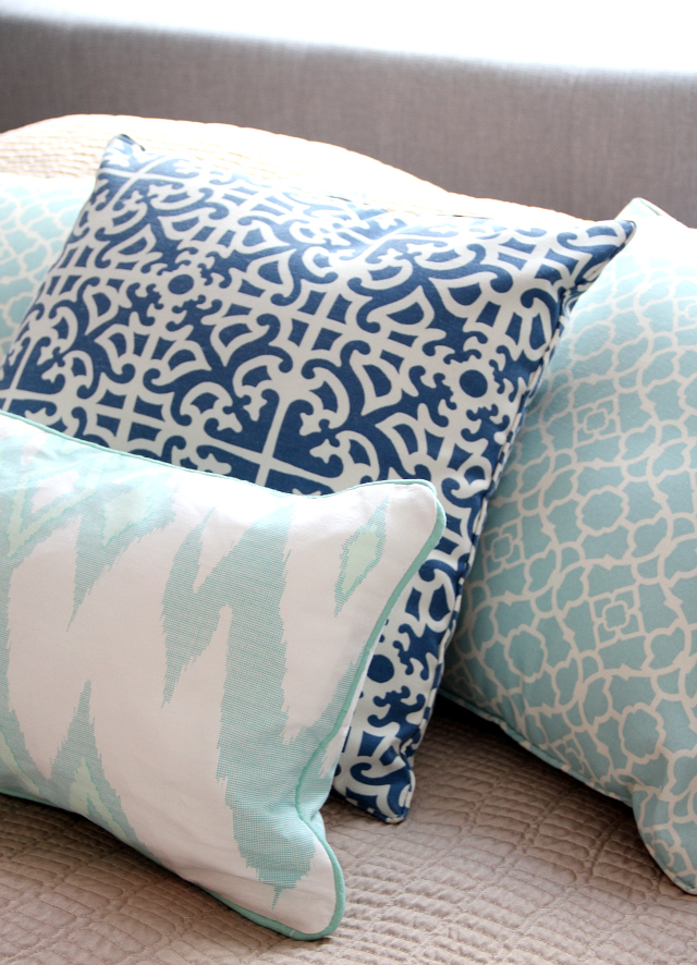 Our Bedroom: patterned pillows