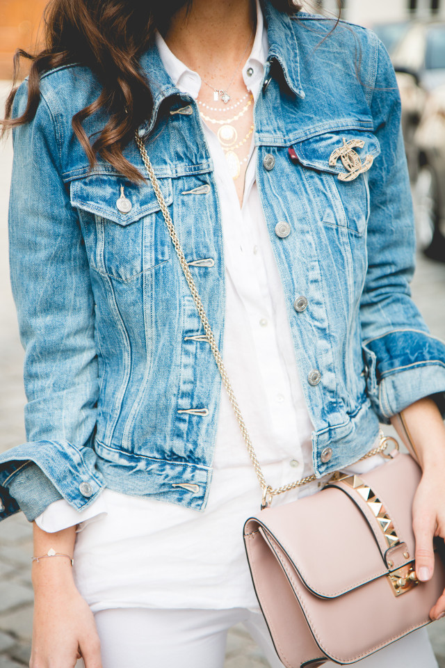 all white outfit + denim jacket | Bikinis & Passports