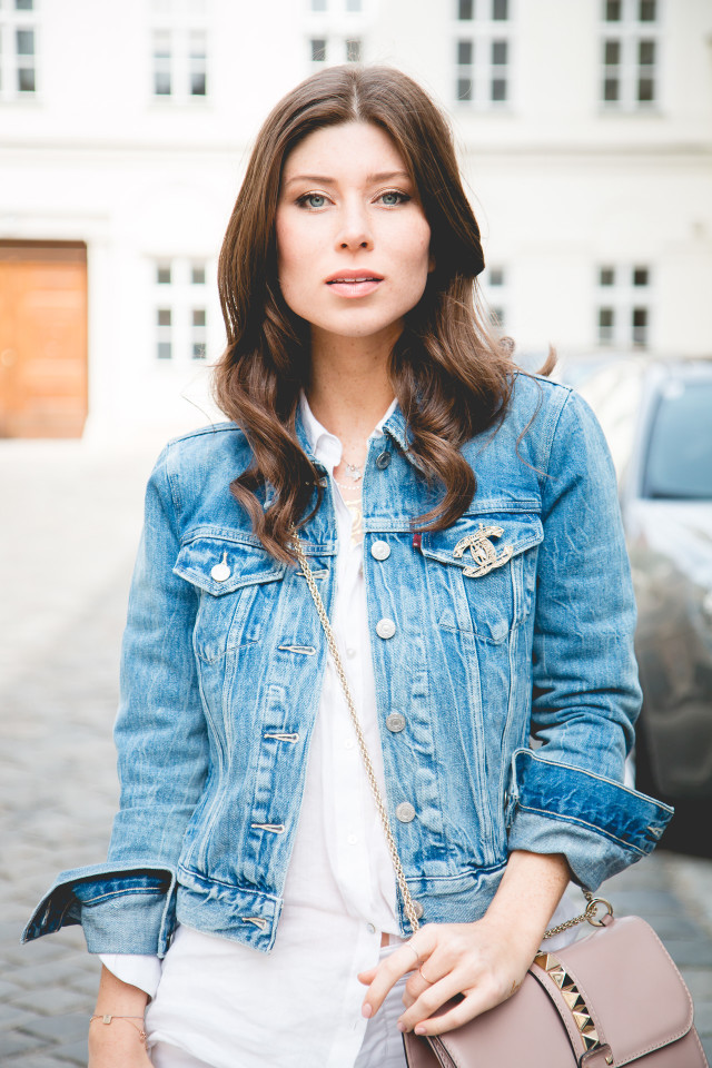 all white outfit + denim jacket | Bikinis & Passports
