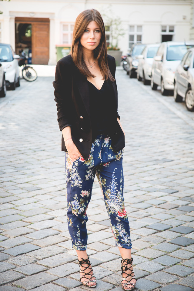 OUTFIT: floral pants and python heels | Bikinis & Passports