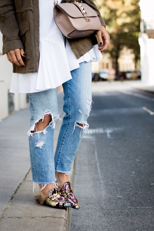 OUTFIT: Gucci Princetown Floral-Brocade Loafers | Bikinis & Passports