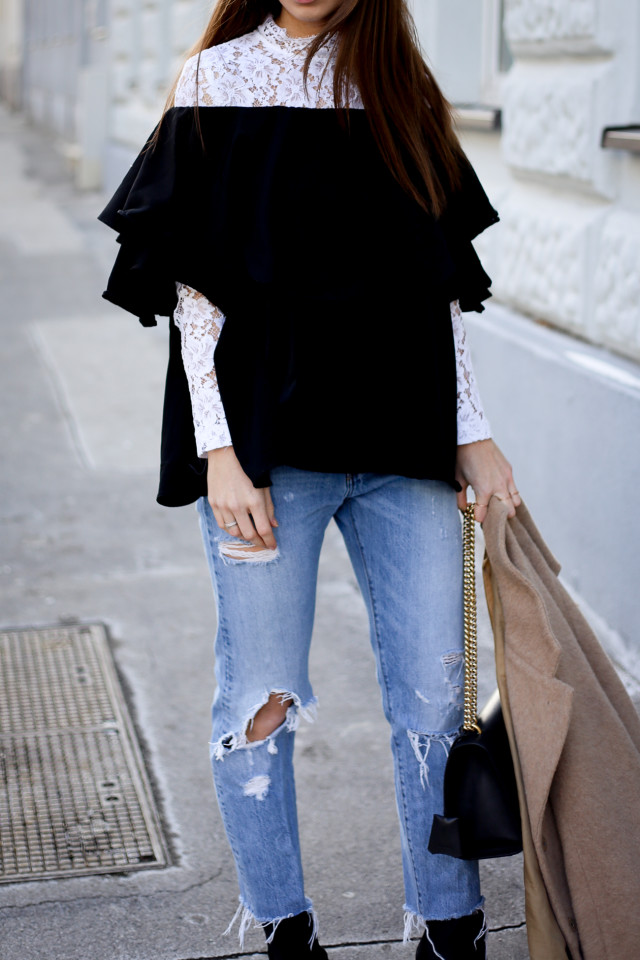 OUTFIT: how to wear off-shoulder tops in Winter | Bikinis & Passports