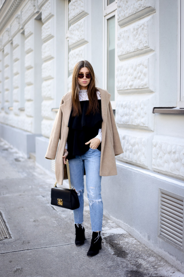 OUTFIT: how to wear off-shoulder tops in Winter | Bikinis & Passports