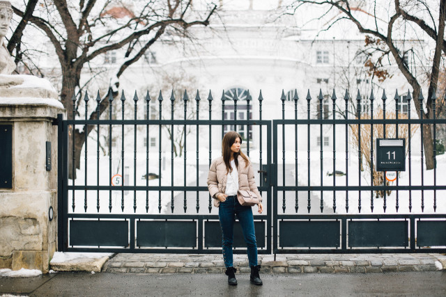 OUTFIT: padded bomber jacket + NA-KD discount code | Bikinis & Passports