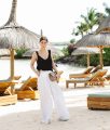 OUTFIT: white wide-legged palazzo pants | Bikinis & Passports