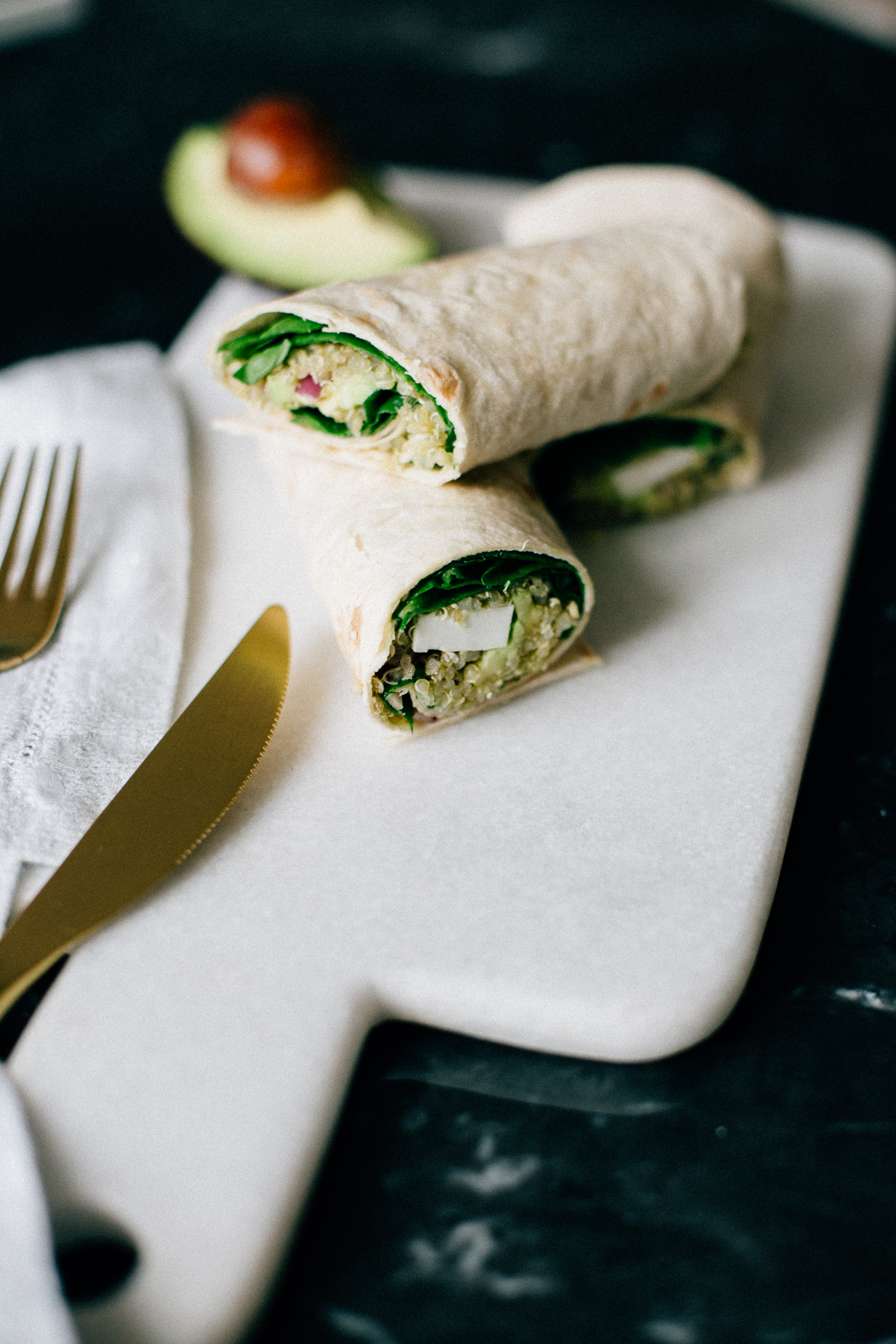 RECIPE: green quinoa wraps.