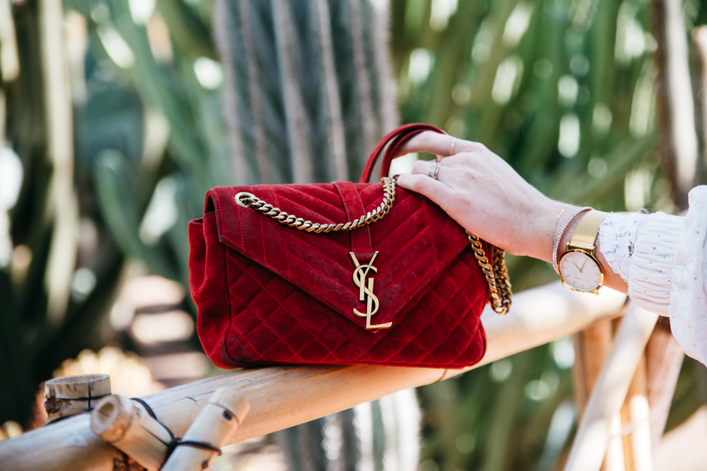 Saint Laurent Bag Red Suede, Quilted | Bikinis & Passports