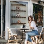 Closed pedal pusher jeans + red velvet mules by Gianvito Rossi | Bikinis & Passports