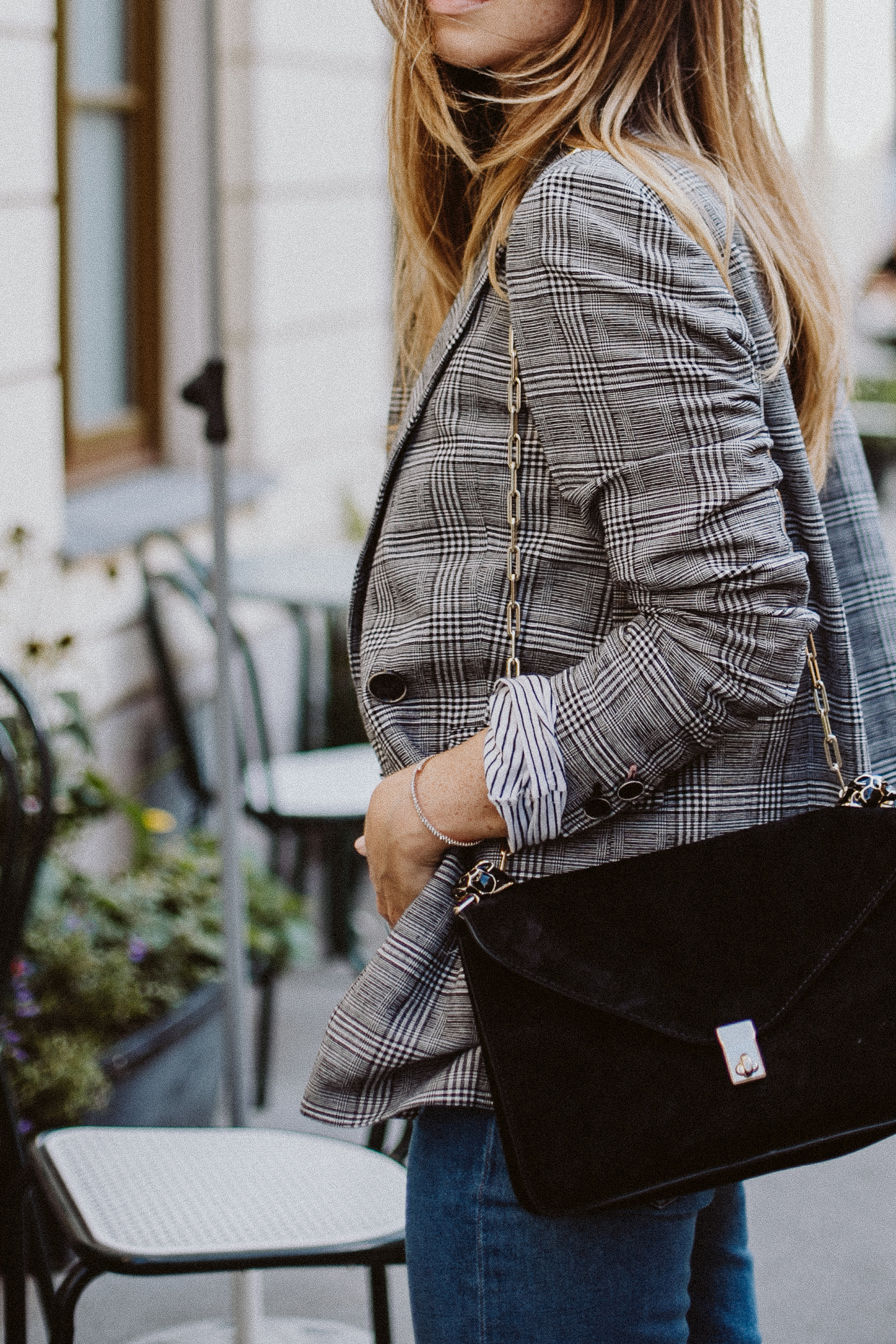 long checked blazer (MANGO), Fall Fashion 2017 | Bikinis & Passports