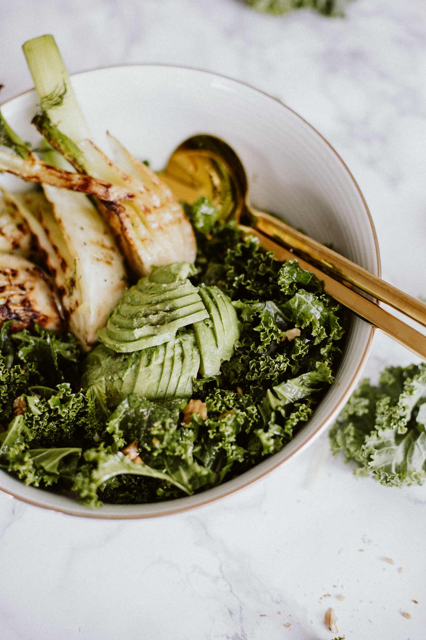 Winter Kale Salad with Grilled Fennel Recipe | Bikinis & Passports