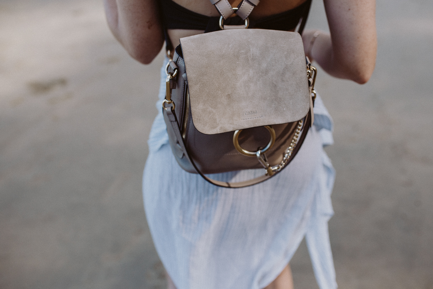 Chloé Faye backpack small, motty gray | Bikinis & Passports