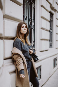 Camel Coat Outfit | Bikinis & Passports