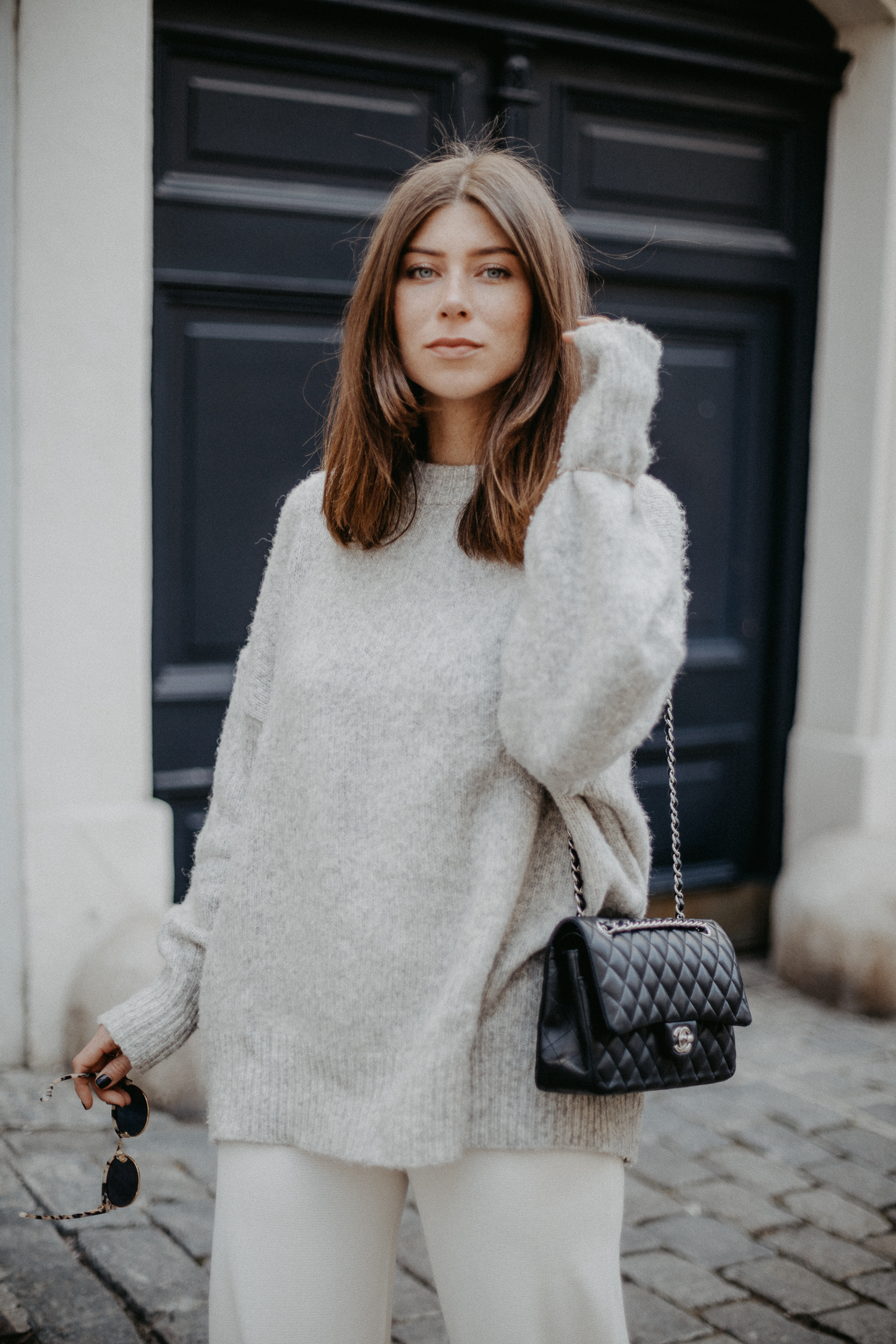 oversize gray sweater | Bikinis & Passports