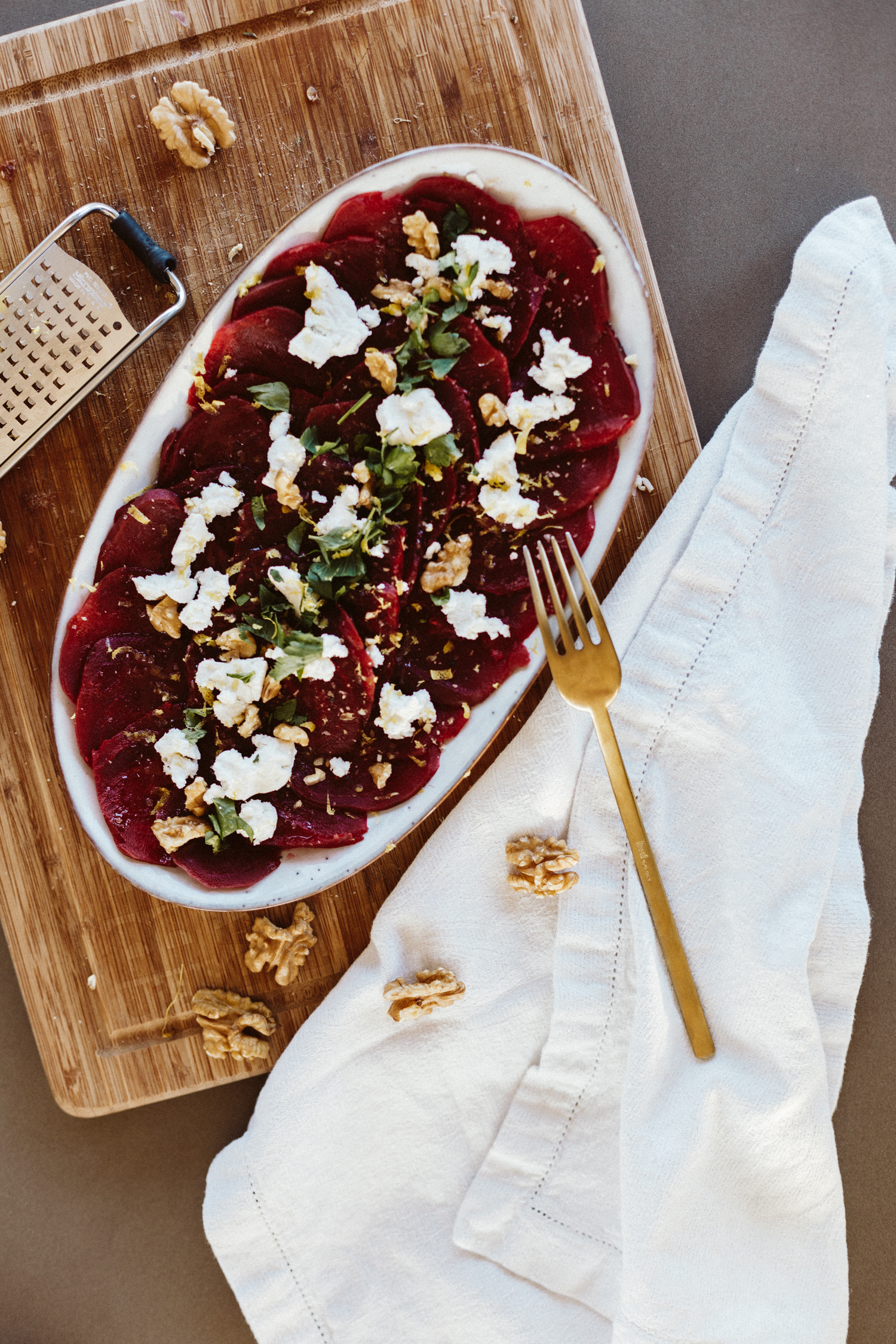 Beetroot Carpaccio with Goat Cheese Recipe - Bikinis & Passports