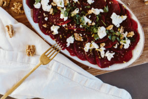 Beetroot Carpaccio with Goat Cheese Recipe - Bikinis & Passports